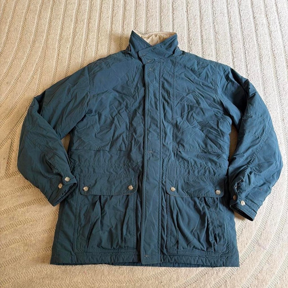 VTG 00s LL Bean Green Gore-Tex Full Zip Parka Jacket Mens Large Outdoor Utility